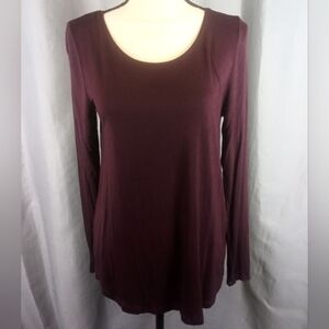 Gap long sleeve top, deep purple/burgundy, size S